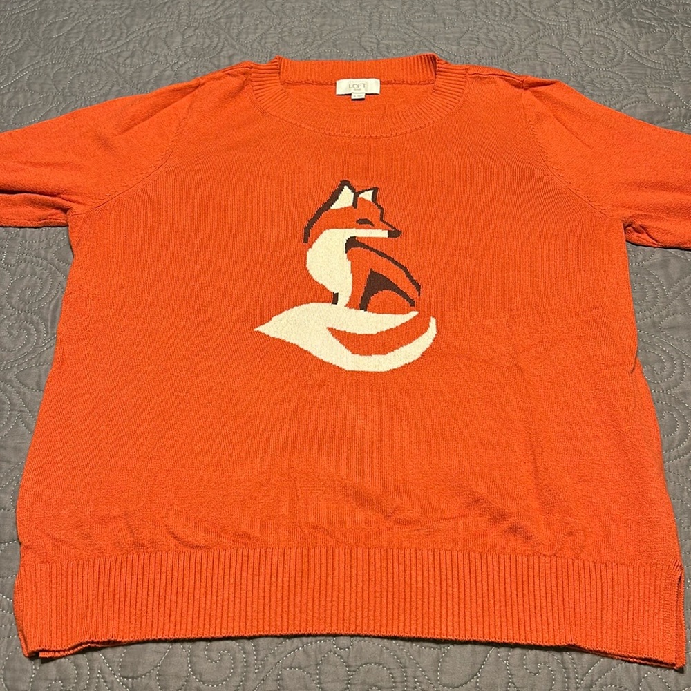 Loft Outlet Fox Crew Sweater Size XL